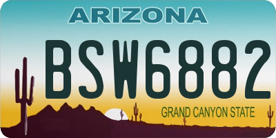 AZ license plate BSW6882