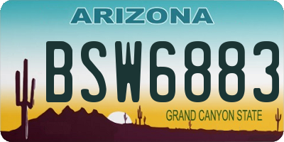 AZ license plate BSW6883