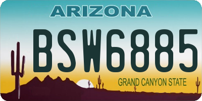 AZ license plate BSW6885