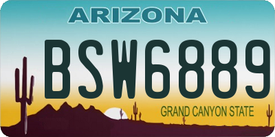 AZ license plate BSW6889
