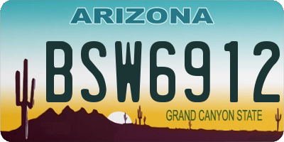 AZ license plate BSW6912