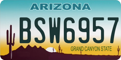 AZ license plate BSW6957