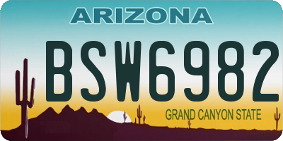 AZ license plate BSW6982