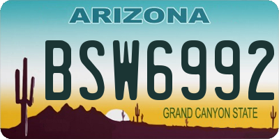 AZ license plate BSW6992