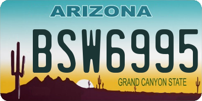 AZ license plate BSW6995
