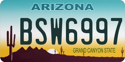 AZ license plate BSW6997
