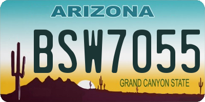 AZ license plate BSW7055