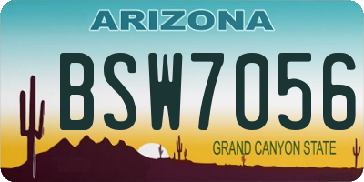 AZ license plate BSW7056