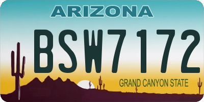 AZ license plate BSW7172
