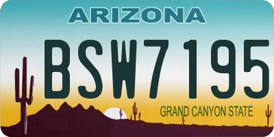 AZ license plate BSW7195