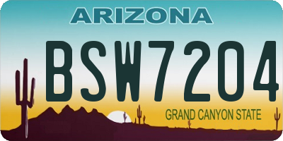 AZ license plate BSW7204