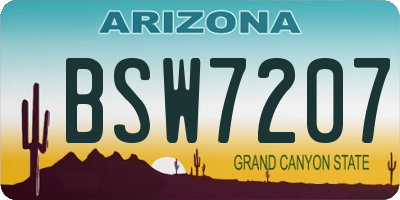 AZ license plate BSW7207