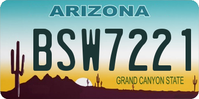 AZ license plate BSW7221