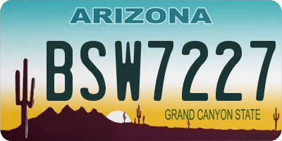 AZ license plate BSW7227