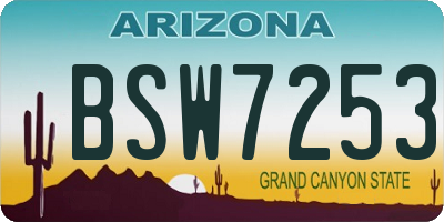 AZ license plate BSW7253