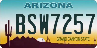 AZ license plate BSW7257