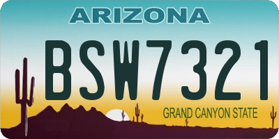 AZ license plate BSW7321