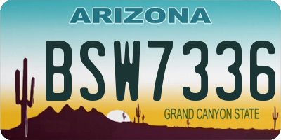 AZ license plate BSW7336