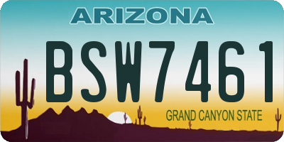 AZ license plate BSW7461