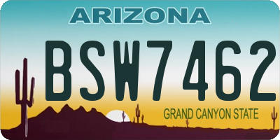 AZ license plate BSW7462