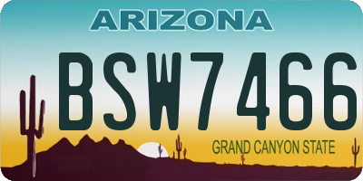 AZ license plate BSW7466