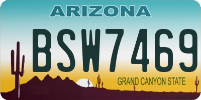 AZ license plate BSW7469