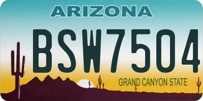 AZ license plate BSW7504