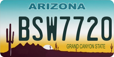 AZ license plate BSW7720