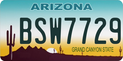 AZ license plate BSW7729