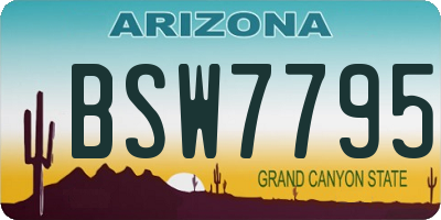 AZ license plate BSW7795