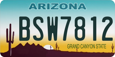 AZ license plate BSW7812