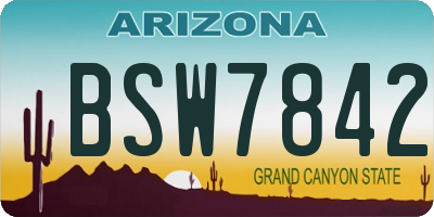 AZ license plate BSW7842