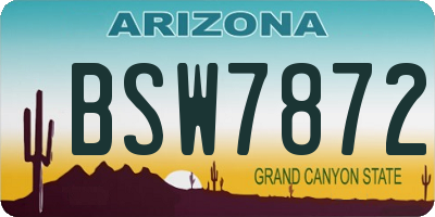 AZ license plate BSW7872