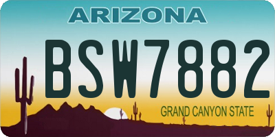 AZ license plate BSW7882