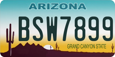 AZ license plate BSW7899