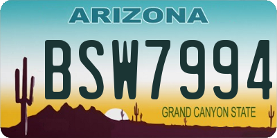 AZ license plate BSW7994