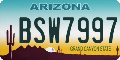 AZ license plate BSW7997