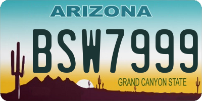 AZ license plate BSW7999