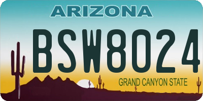 AZ license plate BSW8024