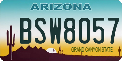 AZ license plate BSW8057