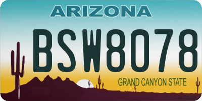 AZ license plate BSW8078