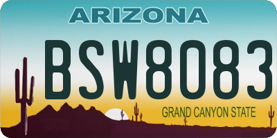 AZ license plate BSW8083