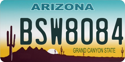 AZ license plate BSW8084