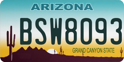 AZ license plate BSW8093