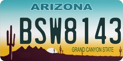 AZ license plate BSW8143