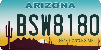 AZ license plate BSW8180