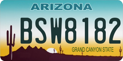 AZ license plate BSW8182