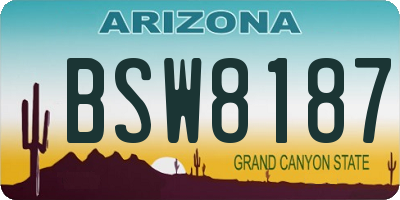 AZ license plate BSW8187