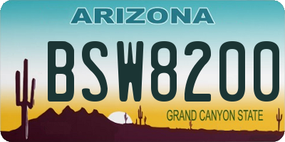 AZ license plate BSW8200