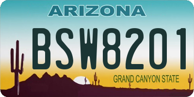 AZ license plate BSW8201